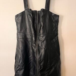 Black Faux Leather Dress